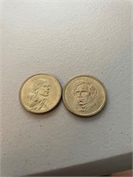 Sacajawea and Franklin Pierce Dollar Coins