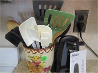OSTER CAN OPENER, SPOON REST, AND UTENSIL HOLDER