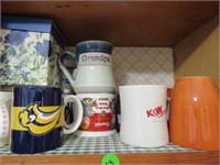 CONTENTS OF SHELF - GLASSES AND MUGS - BUYER TO