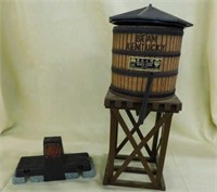 Jim Beam railroad water tower whiskey decanter,
