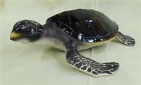 Brown turtle w/ shiny shell, 11" x 10" x 4"