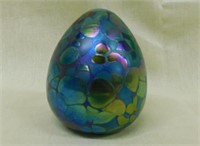 Borowski Germany iridescent glass egg paperweight,
