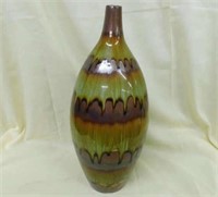 Glazed art pottery vase, 16.5" tall