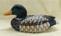 1991 hand carved duck decoy signed Werlt Zhao,