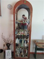 DISPLAY CABINET (LIGHT IN IT) - CONTENTS IN