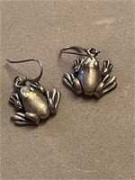 Pair of Sterling Frog Earrings