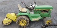 John Deere 112 Lawn Tractor w/Rear Tine Tiller