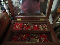 JEWERLY BOX WITH CONTENTS - EARRINGS