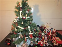 GROUP CHRISTMAS - TREE WITH ORNAMENTS, TINS,