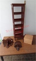 Wood shelves and box