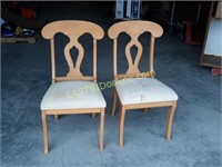 Pair of Wood Frame Dining Chairs