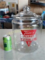 Tom's Peanut Butter Log Glass Jar with Lid