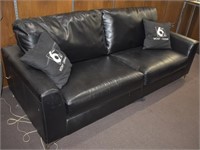 80" BLACK LEATHER SOFA