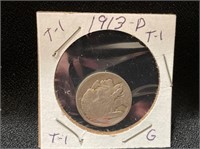 1913D T1 Buffalo Nickel