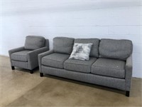 2 Pc. Upholstered Modern Sofa & Arm Chair