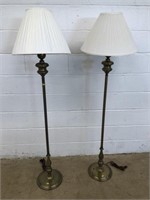 (2) Matching Brass Plated Floor Lamps
