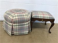 Upholstered Vanity Bench & Rolling Circular