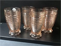 Set Of 4 Pink Manhattan Glasses