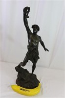 Vtg. Bronze, Charles Lemoine "Athlete With Wreath"
