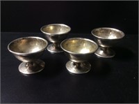 4 Small Sterling Cups, 1 In. Tall, 54 Grams