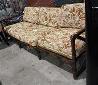 Vintage Tropical Rattan Bamboo Couch