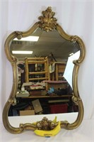 Louis XV-Style Gilt Gold Painted Wood Wall Mirror