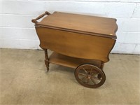Wooden Rolling Tea Cart