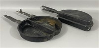 Two Vintage Aluminum Omelette Pans