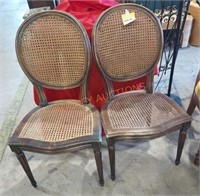 Pair of vintage cane chairs