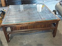 Bamboo Coffee table with glass top