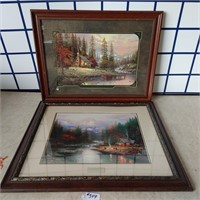 2 Thomas Kinkad Framed Pictures