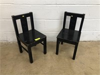 (2) Childs Black Painted Chairs