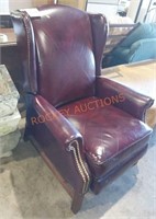 Genuine Leather Recliner Accent Chair