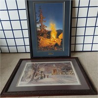 2 Large Framed Pictures