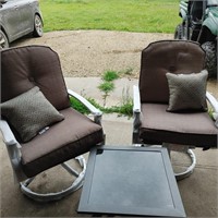 3 Pc Swivel Chairs and Table