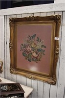 BEAUTIFUL GOLD GUIDED FRAMED NEEDLEPOINT