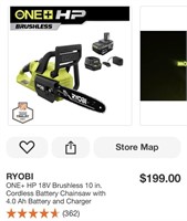 Ryobi 18V One+ 10" Cordless Chainsaw