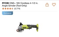 Ryobi 18V One+ 4 1/2" Cut Off Tool/Grinder