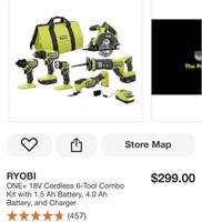 Ryobi 18V One+ 6 Tool Combo Kit