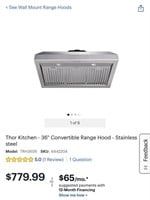 Thor 36" Professional SS Wall Mount Range Hood