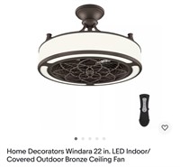 Windara 22" LED Indoor/Outdoor Bronze Fan