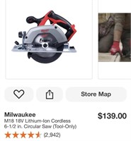 Milwaukee M18 Cordless 6 1/2" Circular Saw