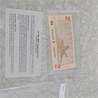 1986 Cadian $2 Note Uncirculated BRX Replacement