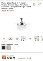 Mateo 42" Indoor Chrome Retractable Ceiling Fan