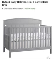 Oxford Baby Baldwin 4 in 1 Gray Convertible Crib