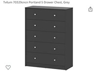 Tvilum 5 Drawer Portland Grey Dresser