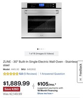 Zline 30" Electric Wall Oven Stainless Steel