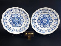 2 COPELAND SPODE PASSOVER SERVICE PLATTERS 1950s