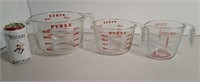 Three Pyrex Measuring Cups Incl. 8 Cup