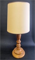 Vtg Quebec Hand Turned Pine Table Lamp